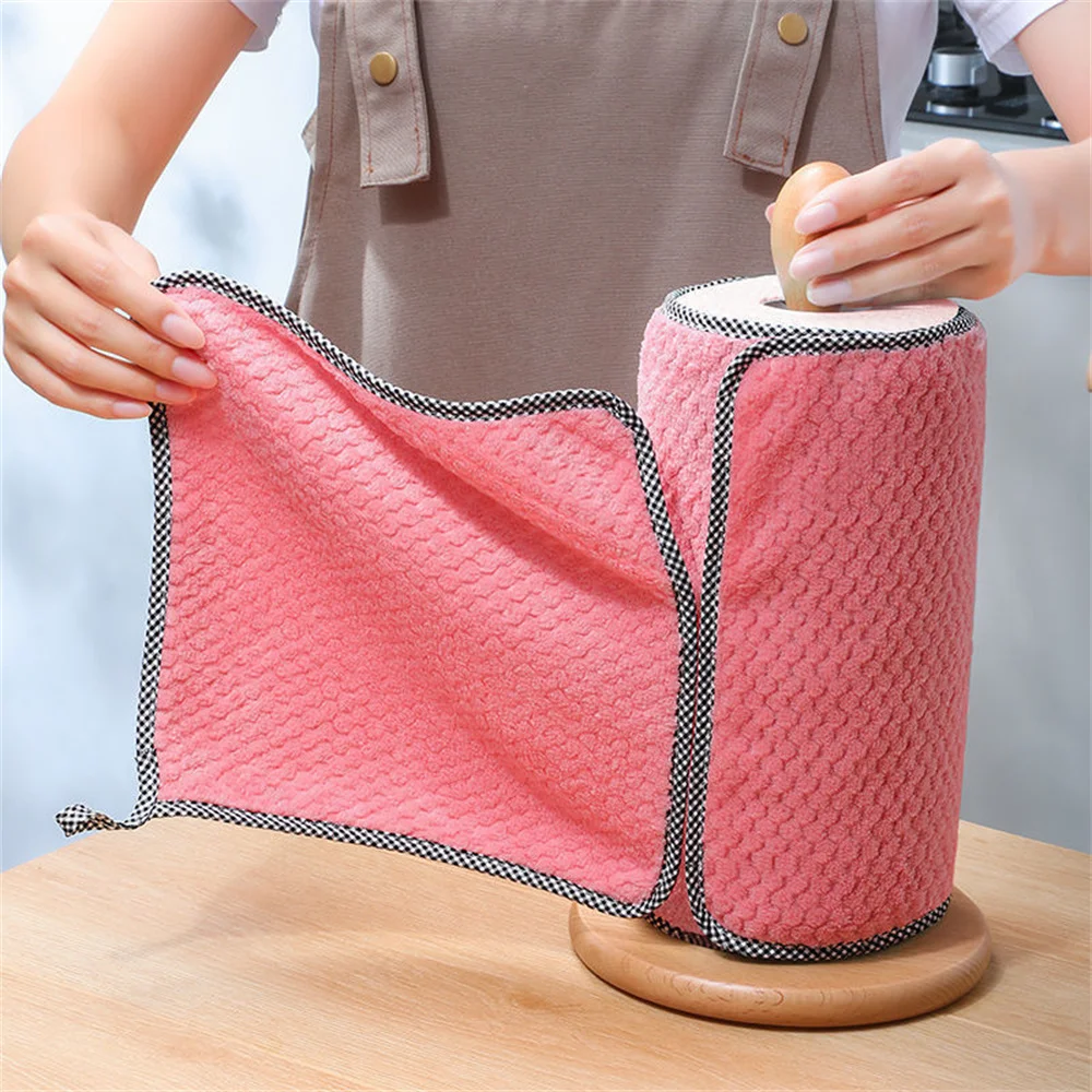 

Microfiber Kitchen Dishcloth Absorbent Dishwashing Towel Oil-free Thickened Strong Decontamination Edging Rag Table-cleaning