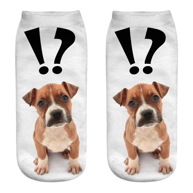 Dreamlikelin Spring Summer Woman Ankle Socks Kawaii Shiba Inu Dog 3D Printed Sock White Invisible Funny Socks For Girl
