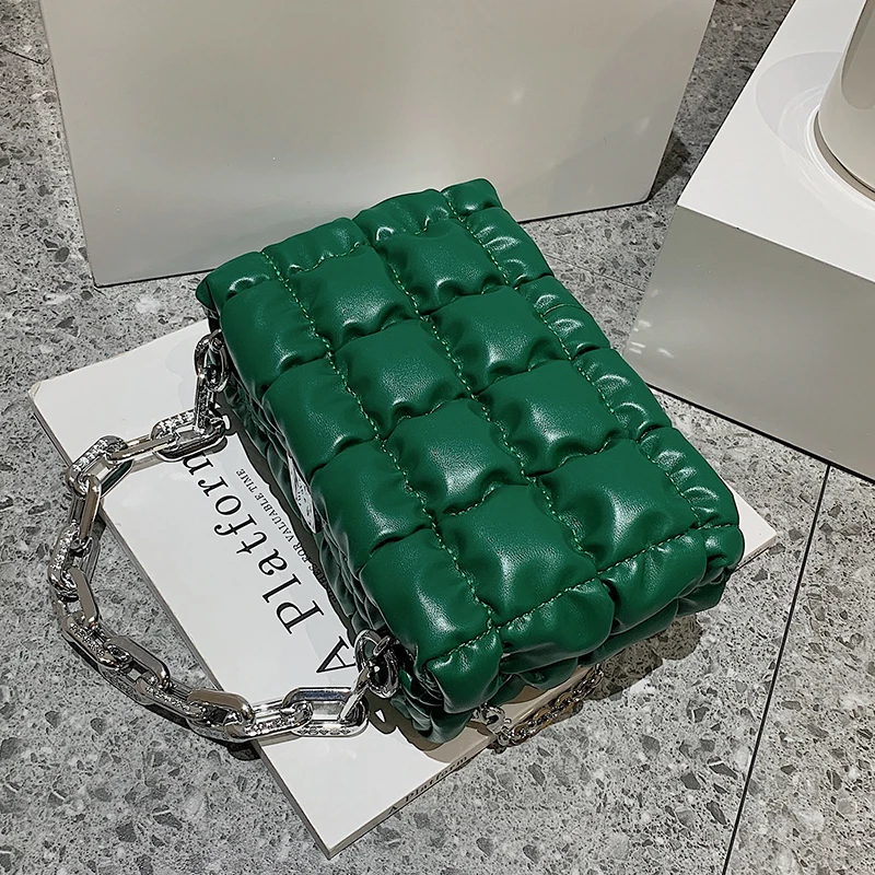 

Quilted Small Box Shape Soft Leather Crossbody Bag 2022 Cute Kawaii Totes Women's Designer Handbag Luxury Chain Shoulder Bag