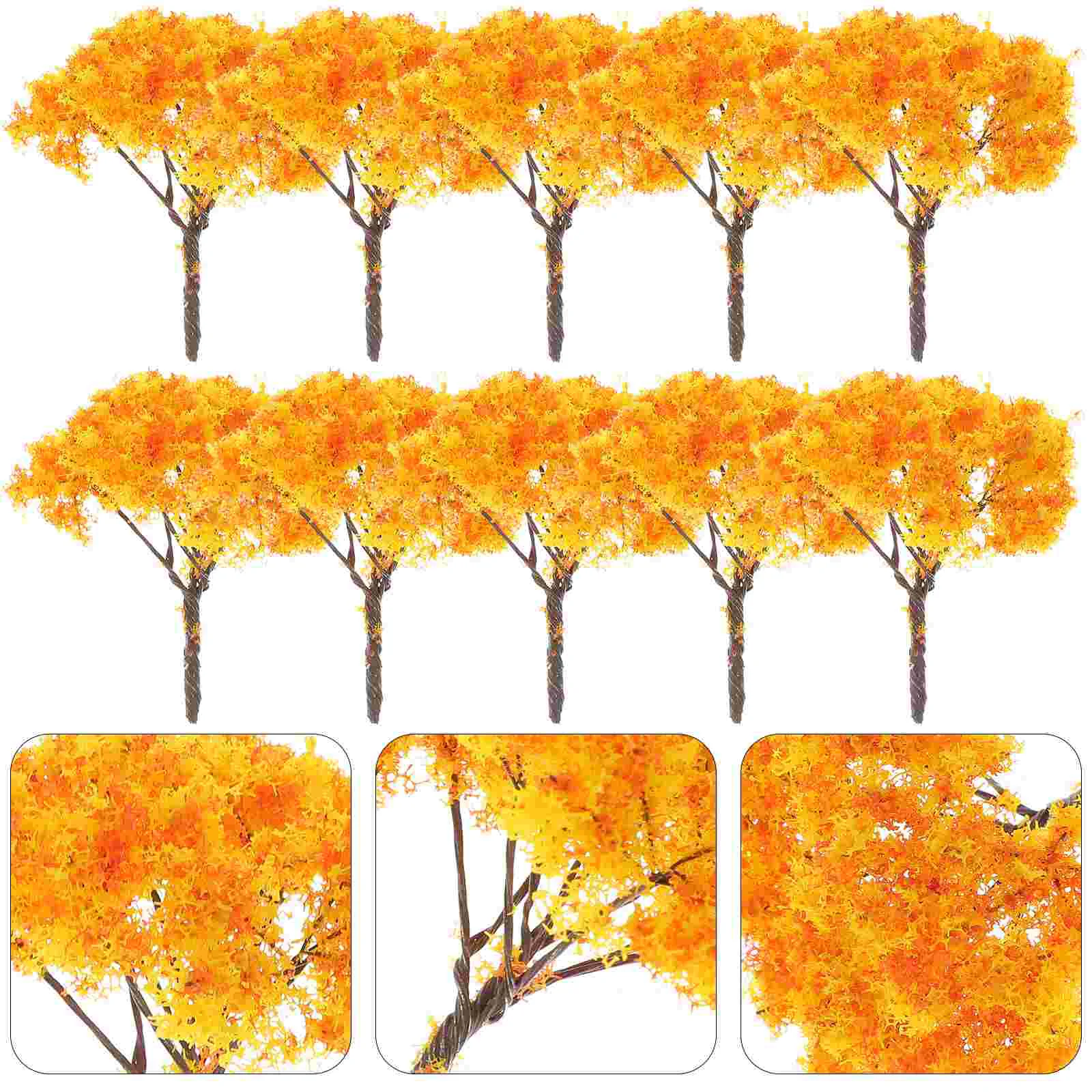 

10 Pcs Architectural Tree Model Botanical Decor Flower Picks Eco Bottle Diorama Supplies Sponge Miniature Landscape Scenery