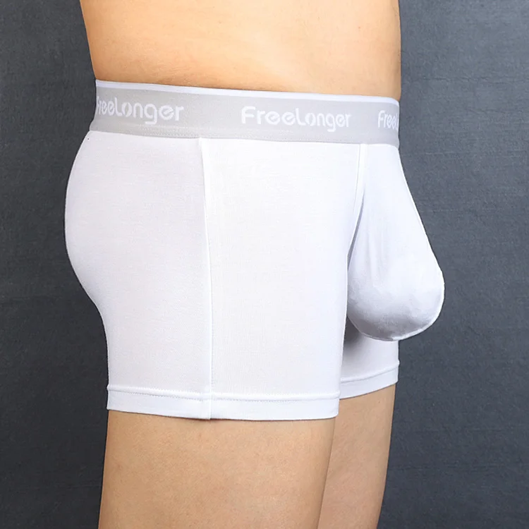 Мужские трусы-боксеры из модала черные трусы-шорты с выпуклым мешочком нижнее