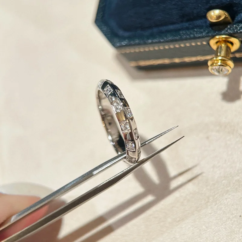 S925Серебряная клеверная резка высокоуглеродистая сетка для шахматной доски