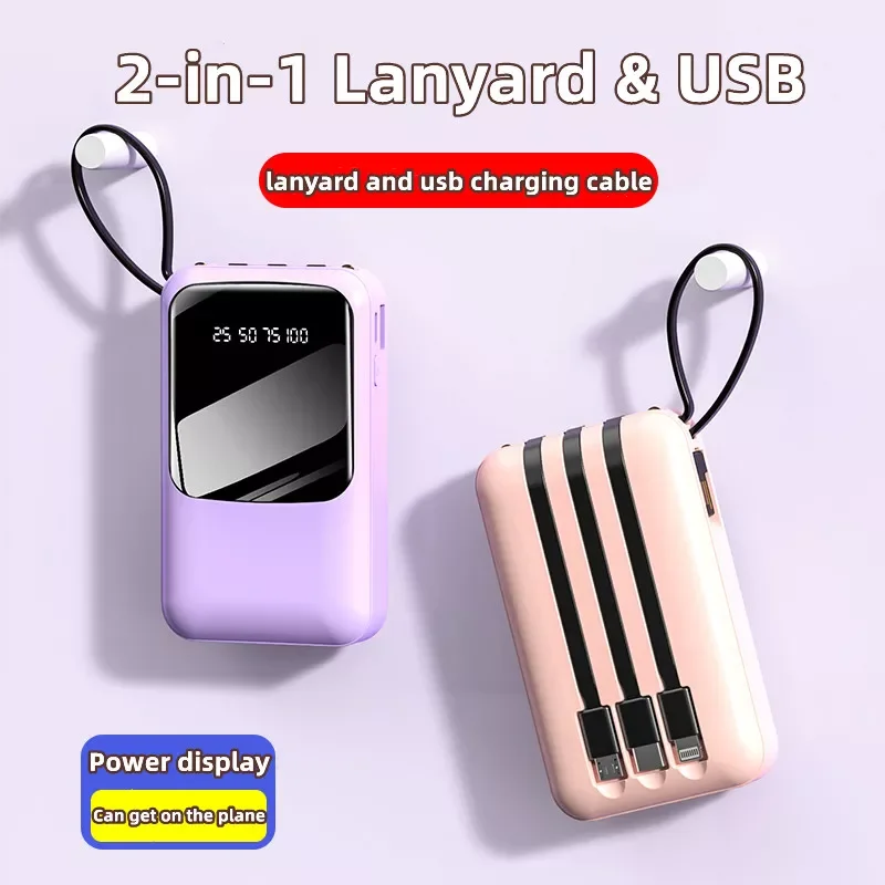 

Power Bank 20000mAh Portable Charging Poverbank Mobile Phone LED Mirror Back Power Bank External Battery Pack Powerbank