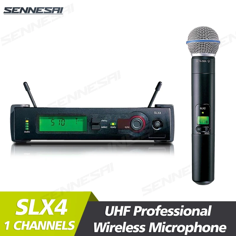 

Top Quality！SLX4 Professional Wireless Microphone System 1 Channel UHF 635-660MHz，SLX24 Beta58a Handheld Stage Dynamic Mic