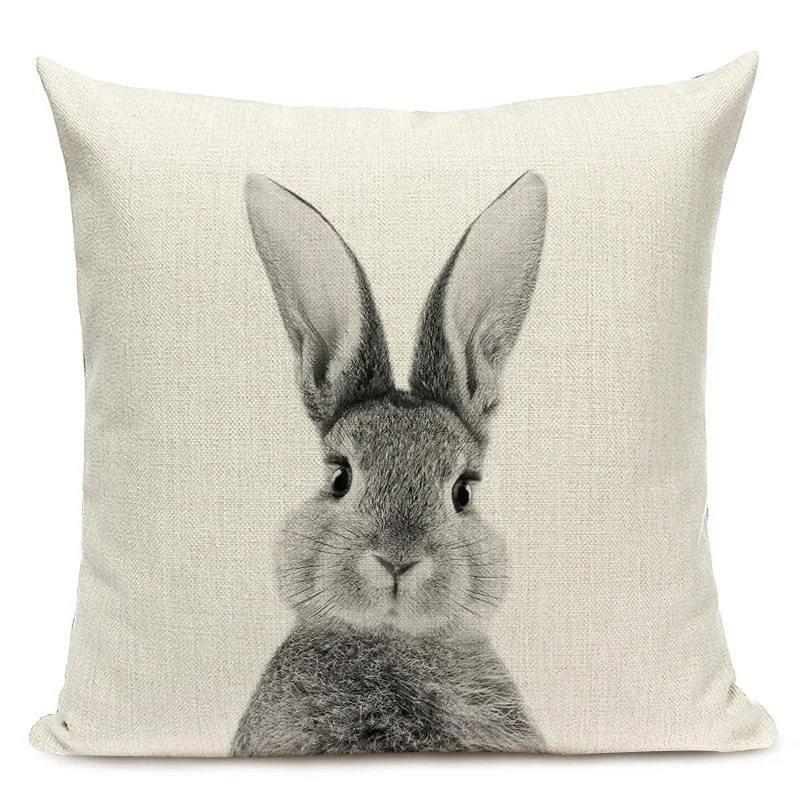 

Чехол для подушки F&G черно-белый с животными 45x45 см