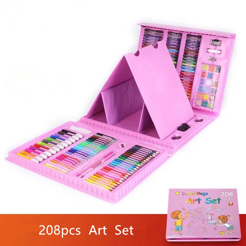 

208 шт./компл. набор инструментов для рисования, синий цвет, акварельная ручка, детские подарки, игрушки на Рождество, Новый Год, день рождения