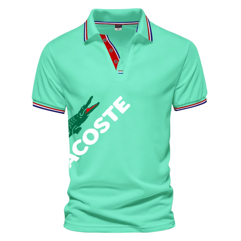 

Summer Men's Polos Soft Breathable Anti Pilling Polo Collar Print Short Sleeve Casual Business Fashion Slim Fit Brand Tee Shirt