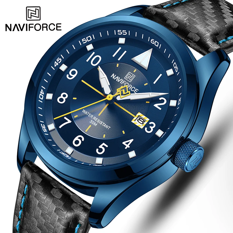 

NAVIFORCE Лидирующий бренд, модные повседневные часы для мужчин, Лидирующий бренд, военные спортивные наручные часы, кожаные мужские часы, кварц...