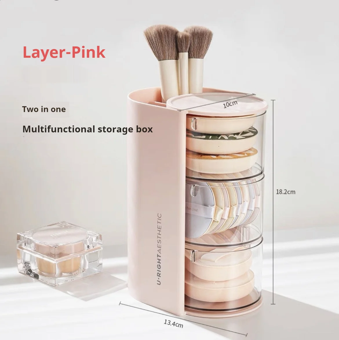 Органайзер для кистей макияжа прозрачный акриловый хранения косметики с ящиками