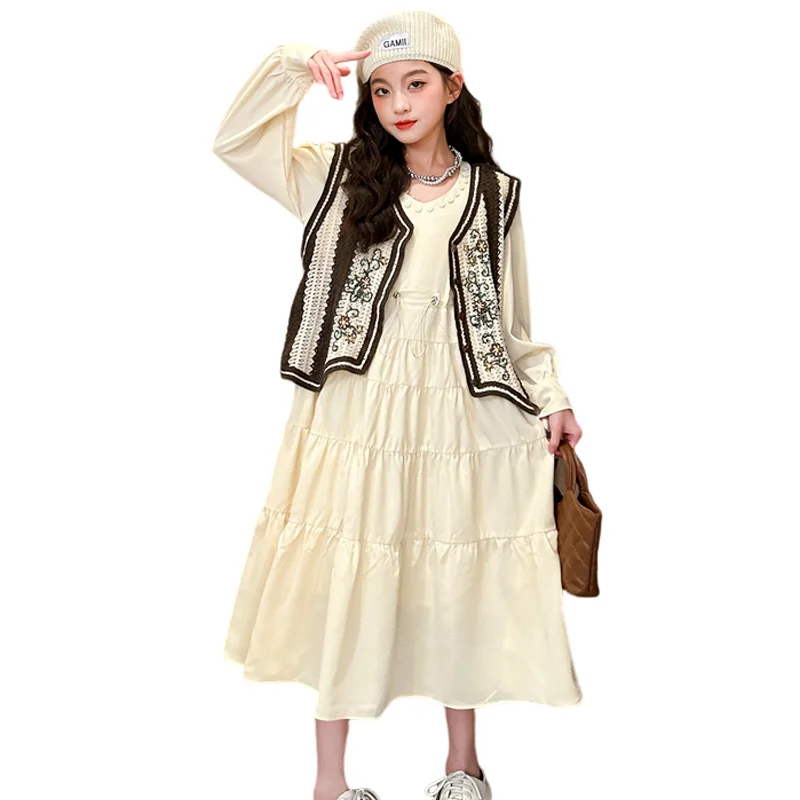 

Kids Long Dresses For Girls Cotton Girl Dress Teenagers Clothes Casual Style School Dress for Children Vestidos 6 7 8 10 12 14 Y