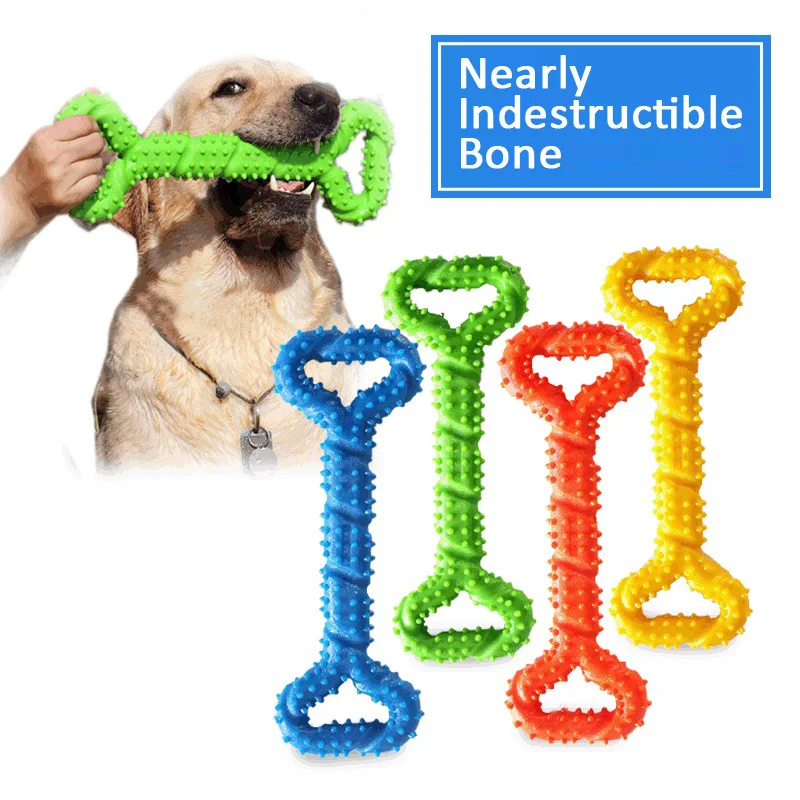 

Interactive Dog Chew Toy for Aggressive Chewers Tough Durable Hard Dog Toys Non-Toxic Bone Clean Teeth Teething Stick Big Dogs