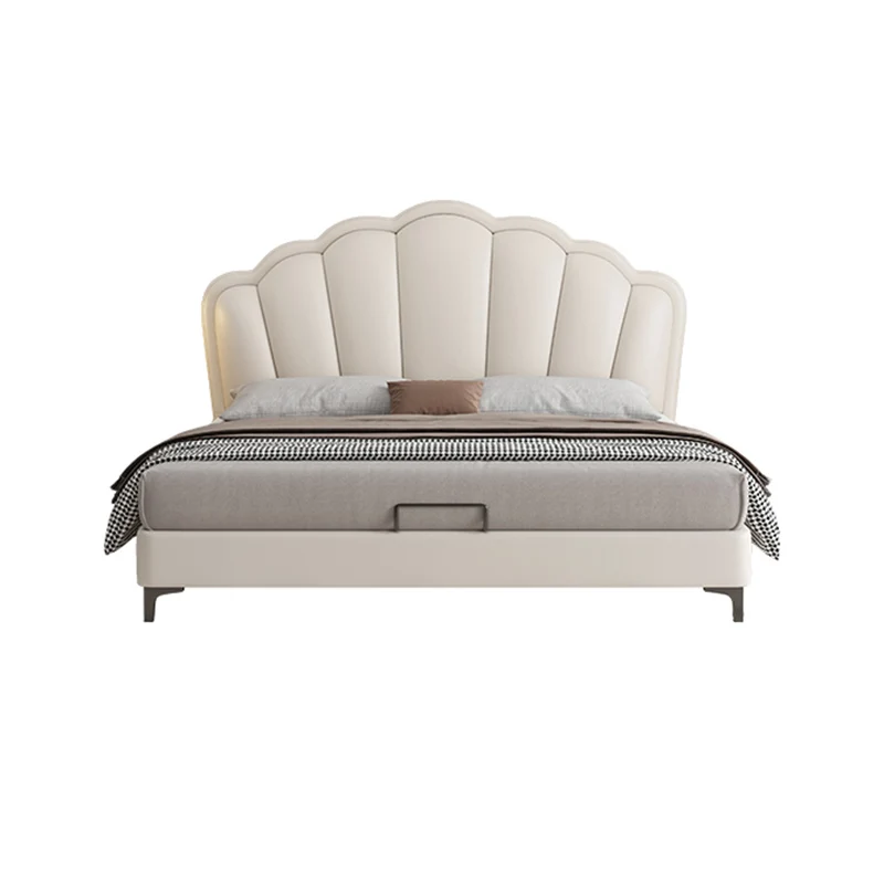 Большие кожаные минималистичные кровати аксессуары европейские спальные для