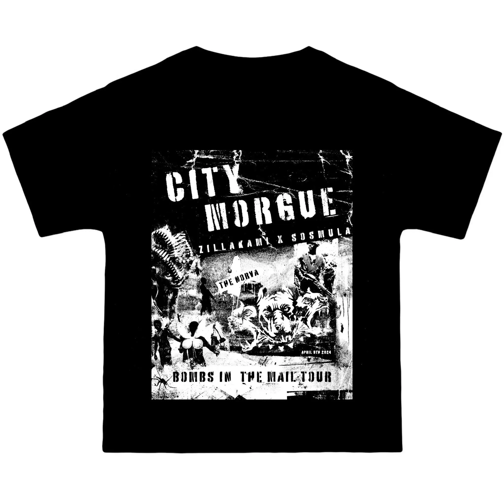 Тяжелая черная футболка с коротким рукавом City morgue my bloody america бомбочки in the mail tour