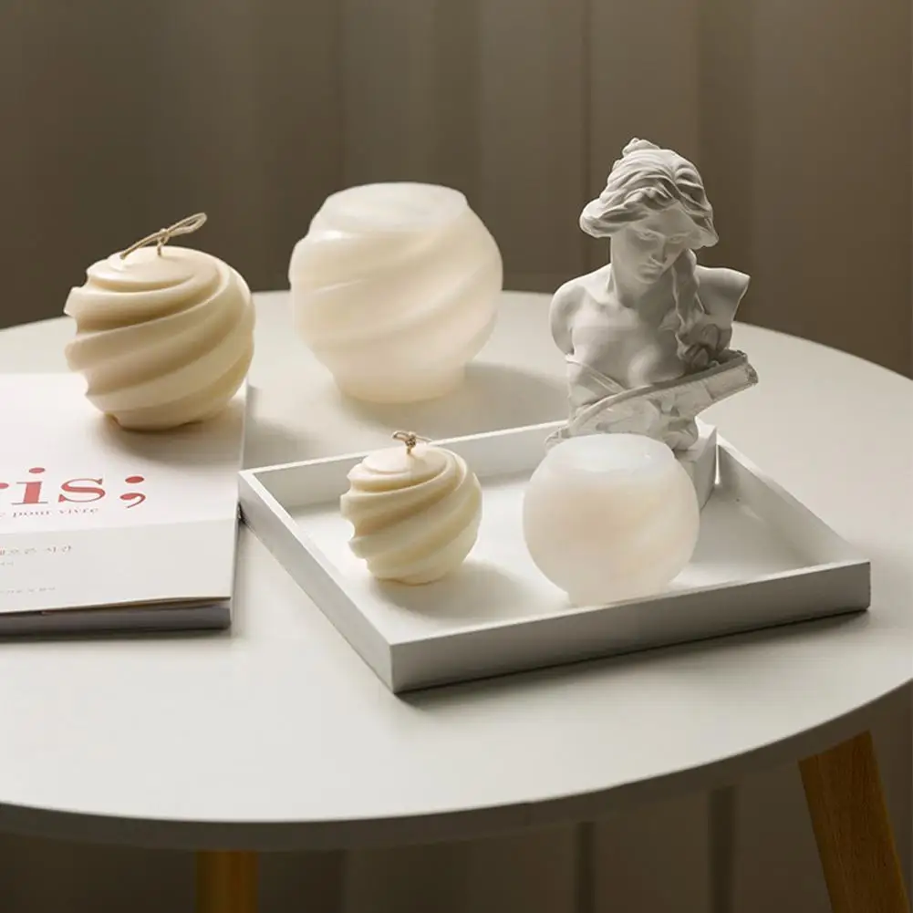 

Креативная Сферическая форма для Ароматических Свечей, Мягкая силиконовая Геометрическая 3D прозрачная Свеча «сделай сам» для легкого изго...