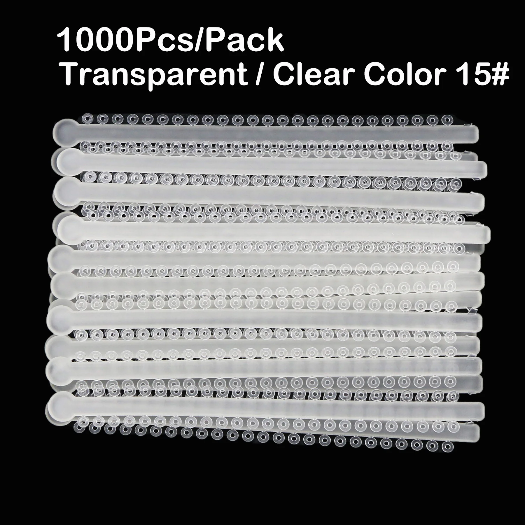 Clear Dental Orthodontic Elastic Ligature Ties Rubber Bands for Braces Brackets Tooth Dentist Tools 1000 Ties Rings Per Pack