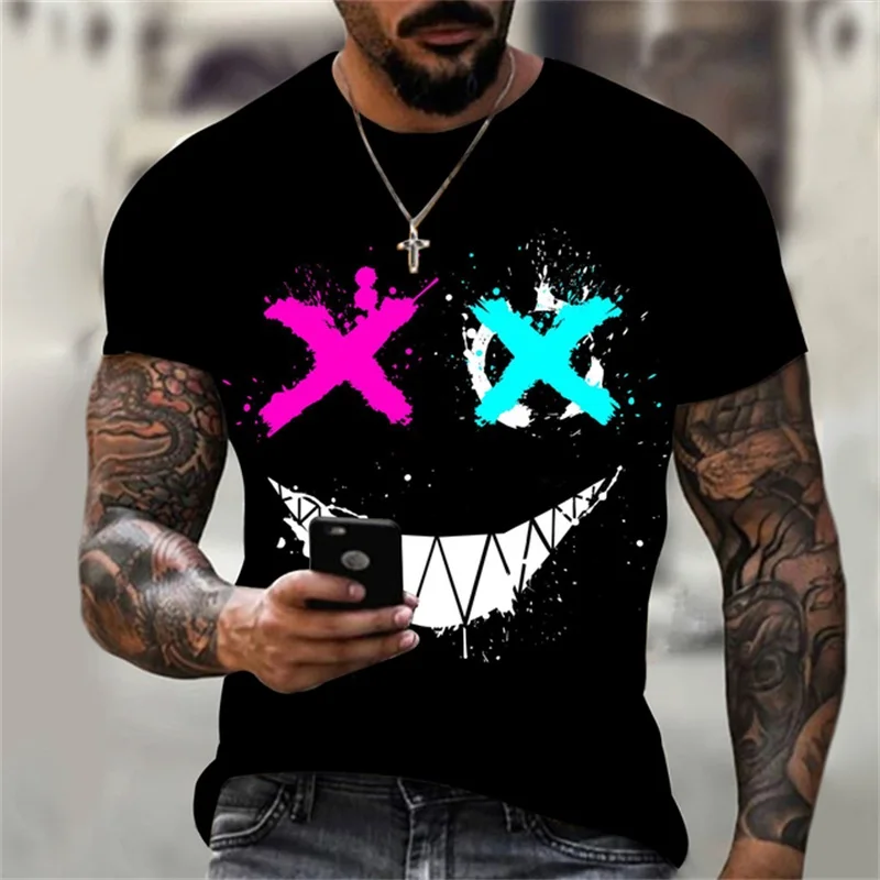 

Летняя модная Всесезонная Мужская футболка с 3D рисунком тока Y2K, одежда для исцеления, мужская одежда с коротким рукавом