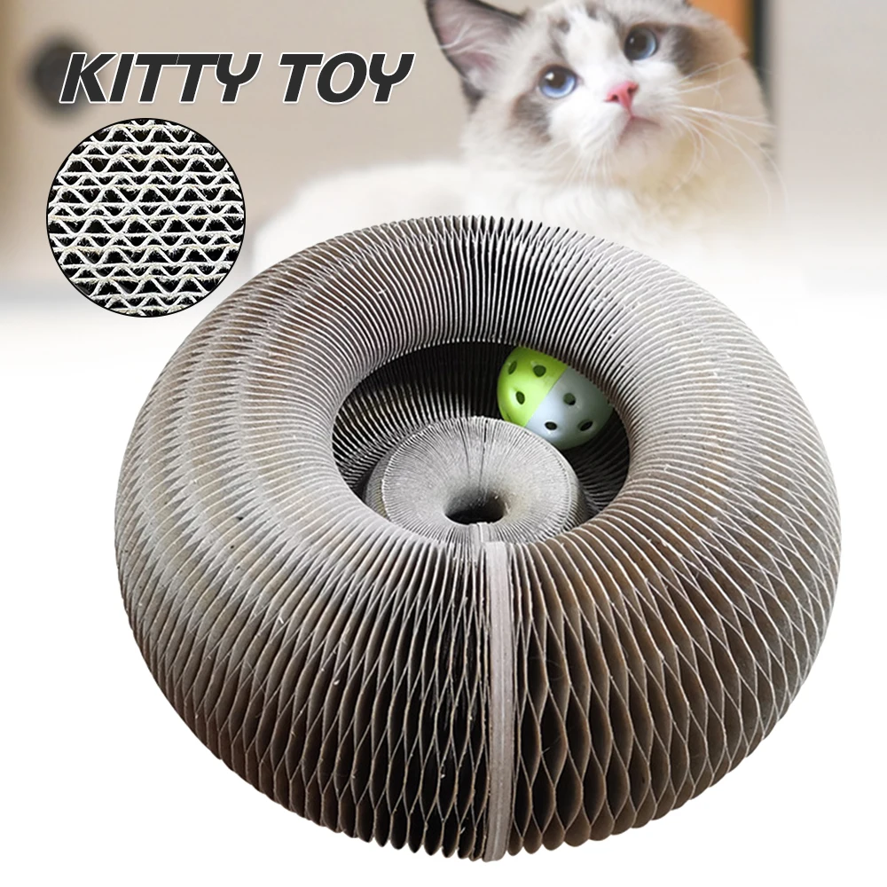 

Magic Organ Cat Scratching Board Interactive Scratcher Cat Toy Kitty Toy Durable Recyclable Paper Cat Grinding Clawing Frame