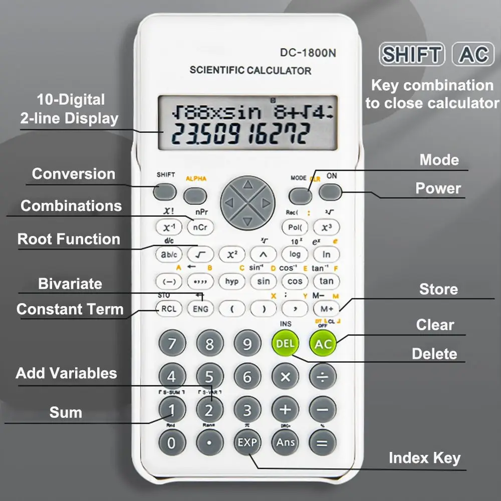240 функций Инженерный научный калькулятор Стандартный многофункциональный