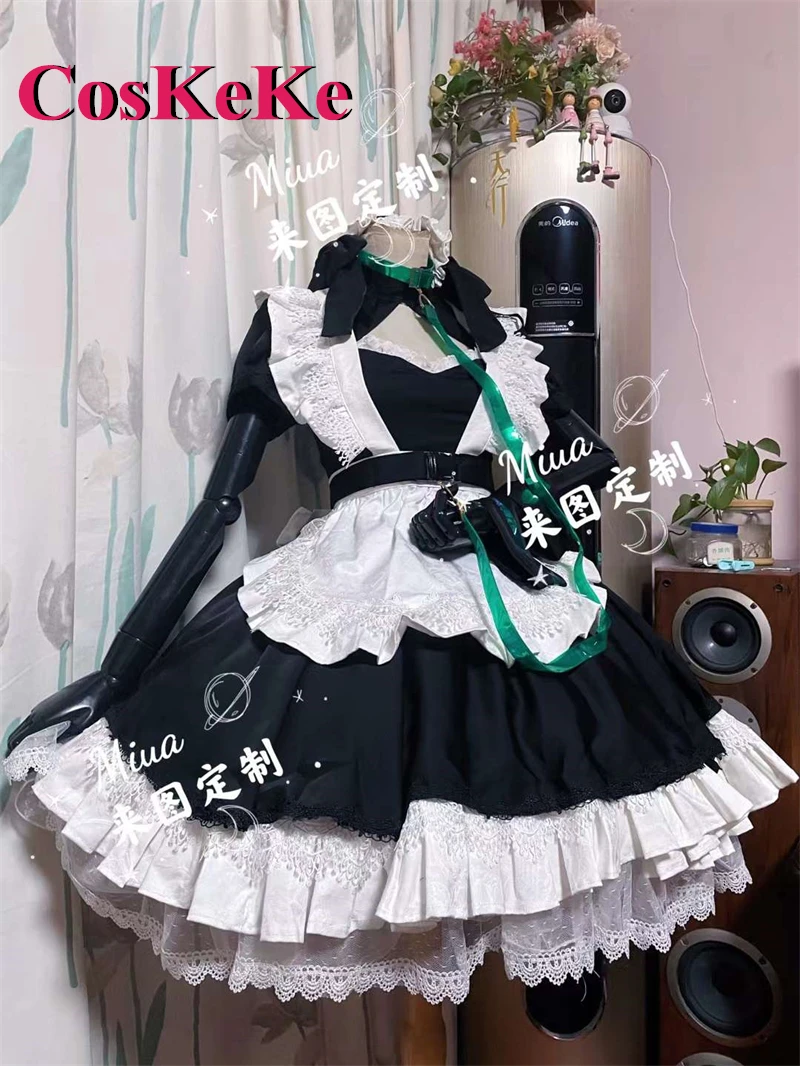 

CosKeKe [Customized] Aza Cosplay Anime VTuber VirtuaReal Costume Gorgeous Sweet Maid Dress Halloween Party Role Play Clothing