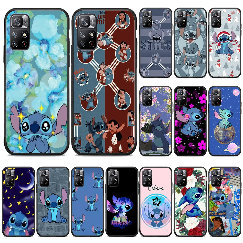 Черный чехол B-47 Stitch для OPPO Reno 11F A76 4F A77 3 A78 A73 2F A74 2Z 4 11 Pro Find X3 Lite 5G