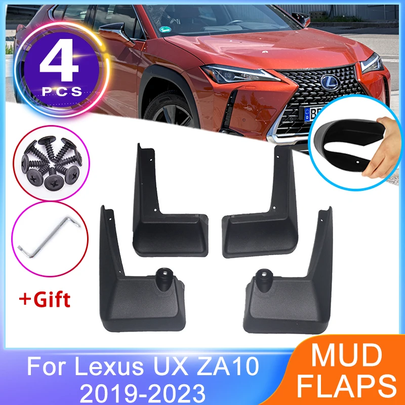 

4 шт., автомобильные брызговики для Lexus UX 200 250h 260h 300e ZA10 2019 ~ 2023, передние и задние брызговики, защита колес, крылья, защита от брызг