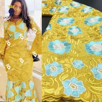 yellow swiss voile lace for african traditional wedding party dresses dry lace with embroidered and stones guinea cord lace