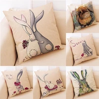 easter party diy decor pillow covers easter eggs bunny printed cushion cover kids gift home decoration linen pillow case 45x45cm
