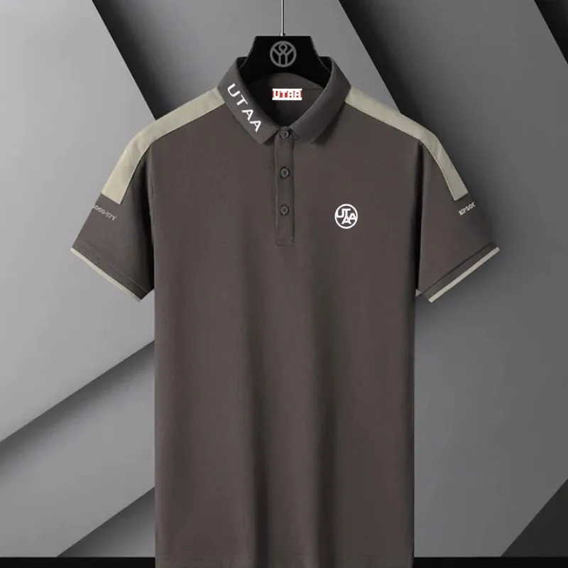 23 Summer New Breathable Golf UTAA Brand Polo Shirt Men's Leisure Short Sleeve Summer Men's Polo Shirt Sports T-shirt Top