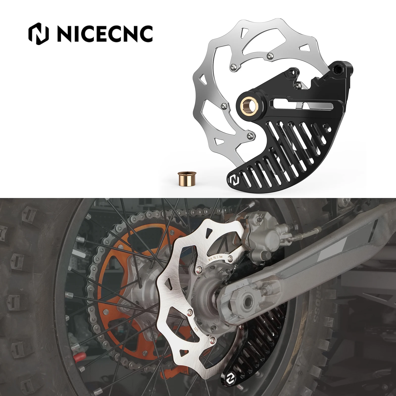 

NICECNC 240mm Flame Oversize Rear Brake Disc Rotor For Husqvarna TE FE 125 250 300 350 450 501 2014-2021 TC FC TX FX 2014-2023