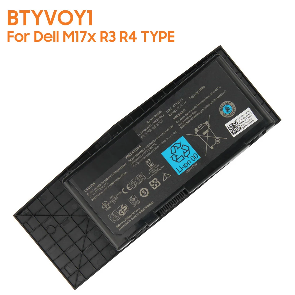 

Оригинальный запасной аккумулятор BTYVOY1 для Dell Alienware M17x R3 R4, подлинный Аккумулятор для ноутбука 90 Вт/ч