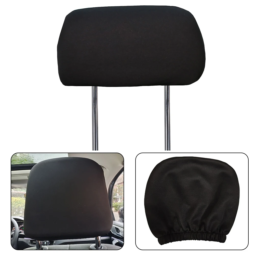 

Black Premium Cloth Headrest Cover For Car, Truck, SUV, Auto Universal Fit Headrest Cover Car Accessories
