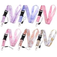 marble texture series neck strap lanyards keychain badge holder id card pass hang rope lariat phone charm accessories gifts
