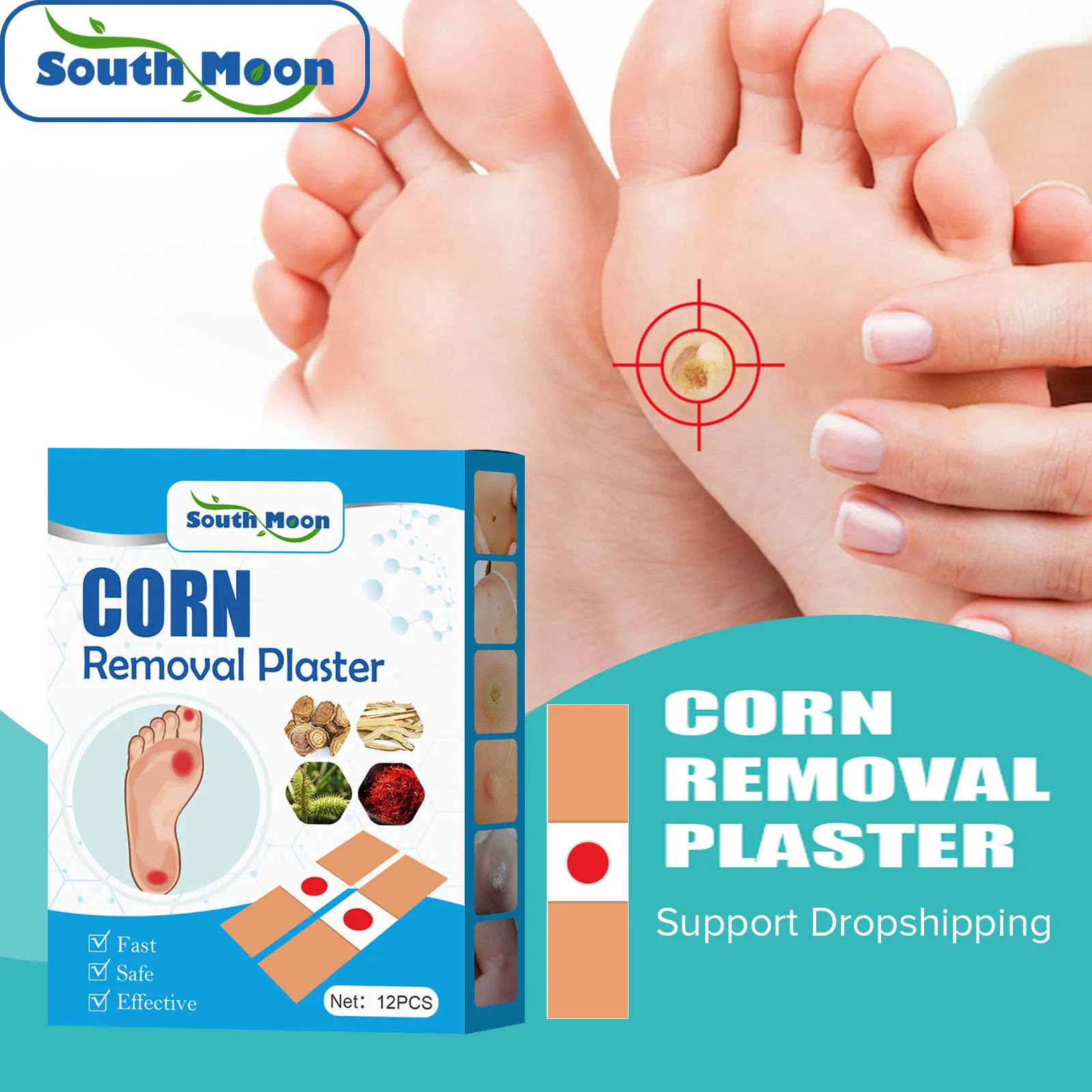

South Moon Corn Sticker Painless Warts Thorn Detox Removal Pads Corn Callus Remove Tool Foot Care Patches Fast and Free Shipping