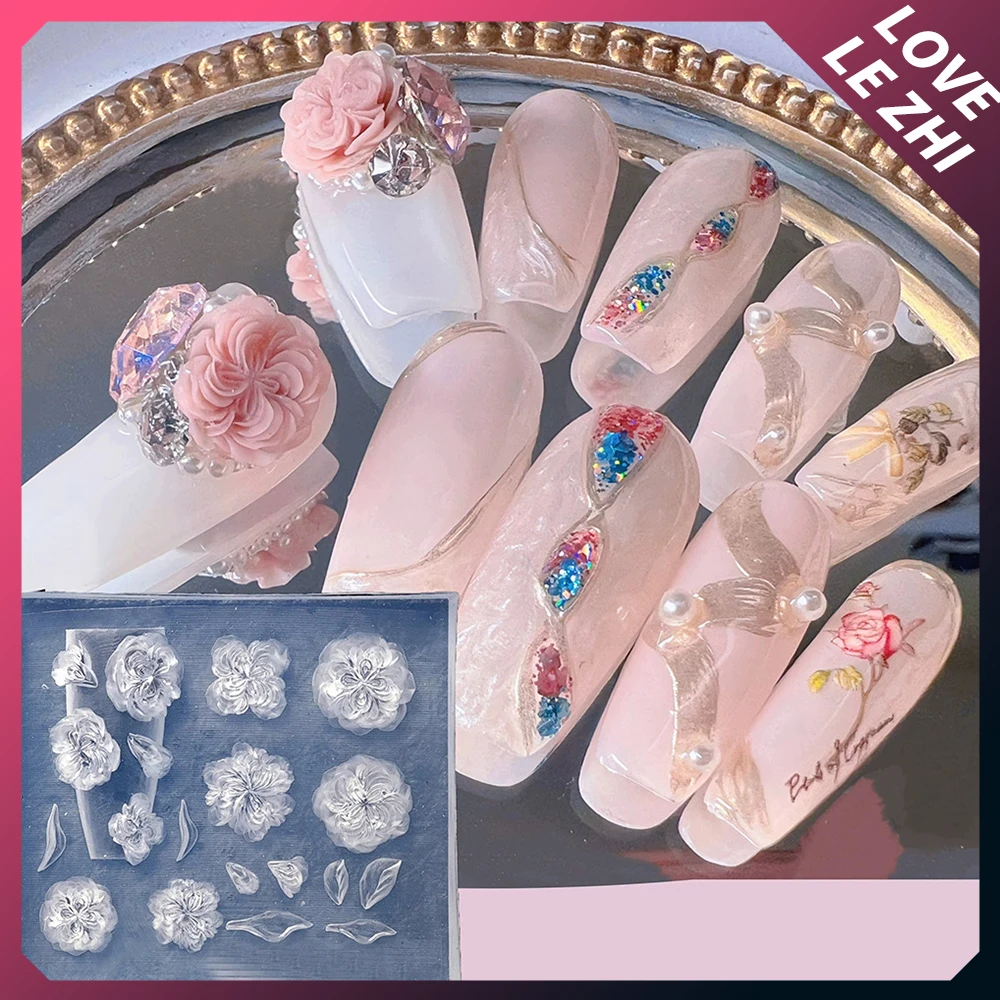 3D цветочная серия формы для дизайна ногтей силиконовые ледяного цветка тюльпан