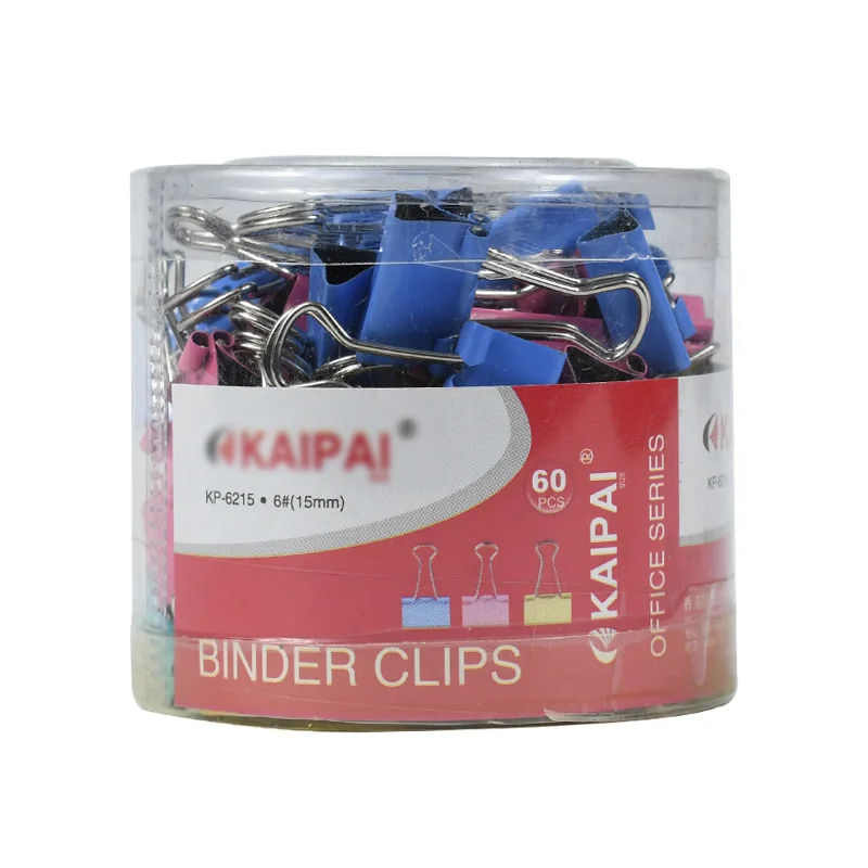 

Khinsun Color Binder Clip 15mm 60PCS/TUBE Multicolor Paper Clips Document File Binder School Office Supplies