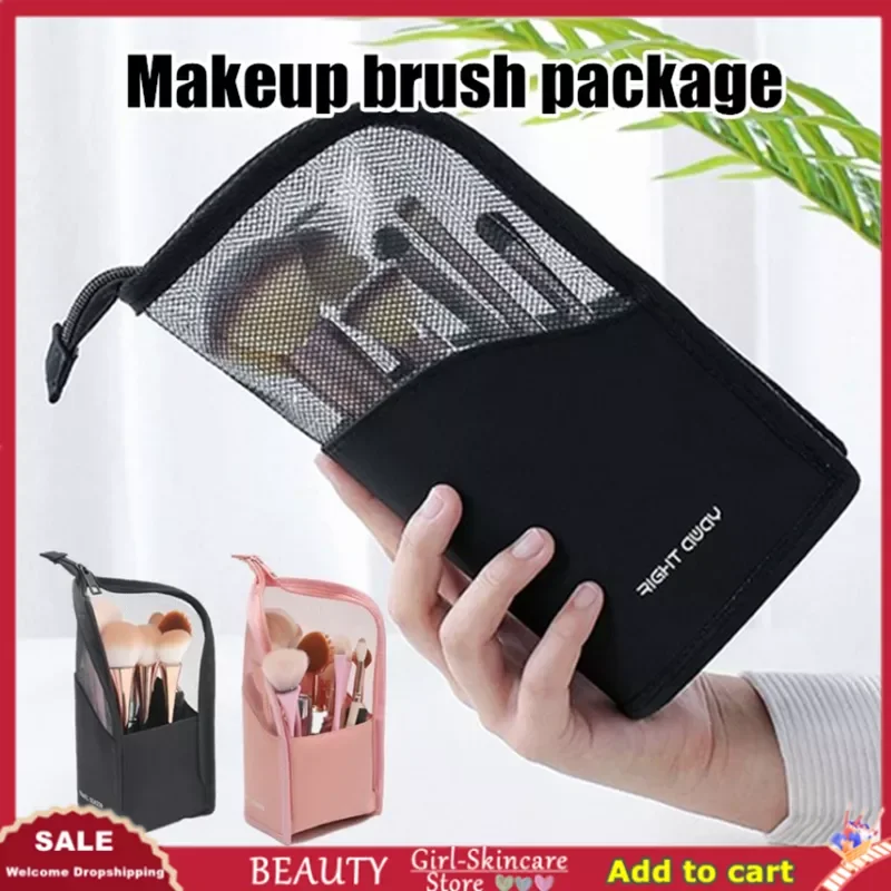 

NEW2023 Vertical Type Portable Transparent Travel Cosmetic Waterproof Antifouling Multifunctional Makeup Brush Package Storage B
