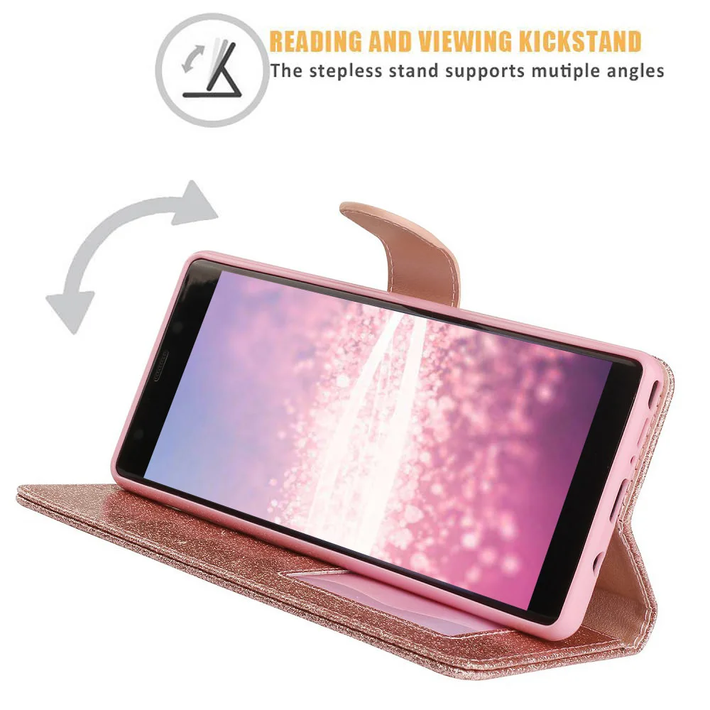Luxury Flip Bling Phone Case For Samsung S23 Ultra S22 Plus S21 FE S10 Plus A53 A52 A72 A13 Glitter Leather Wallet Stand Cover