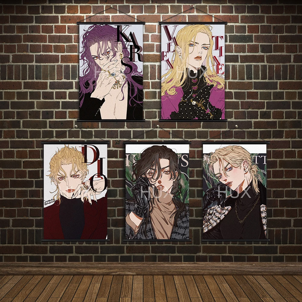 

Classic Popular Anime Jojo Character Series Scroll Painting Living Room Room Cafe Background High Quality Art Deco Wall Painting