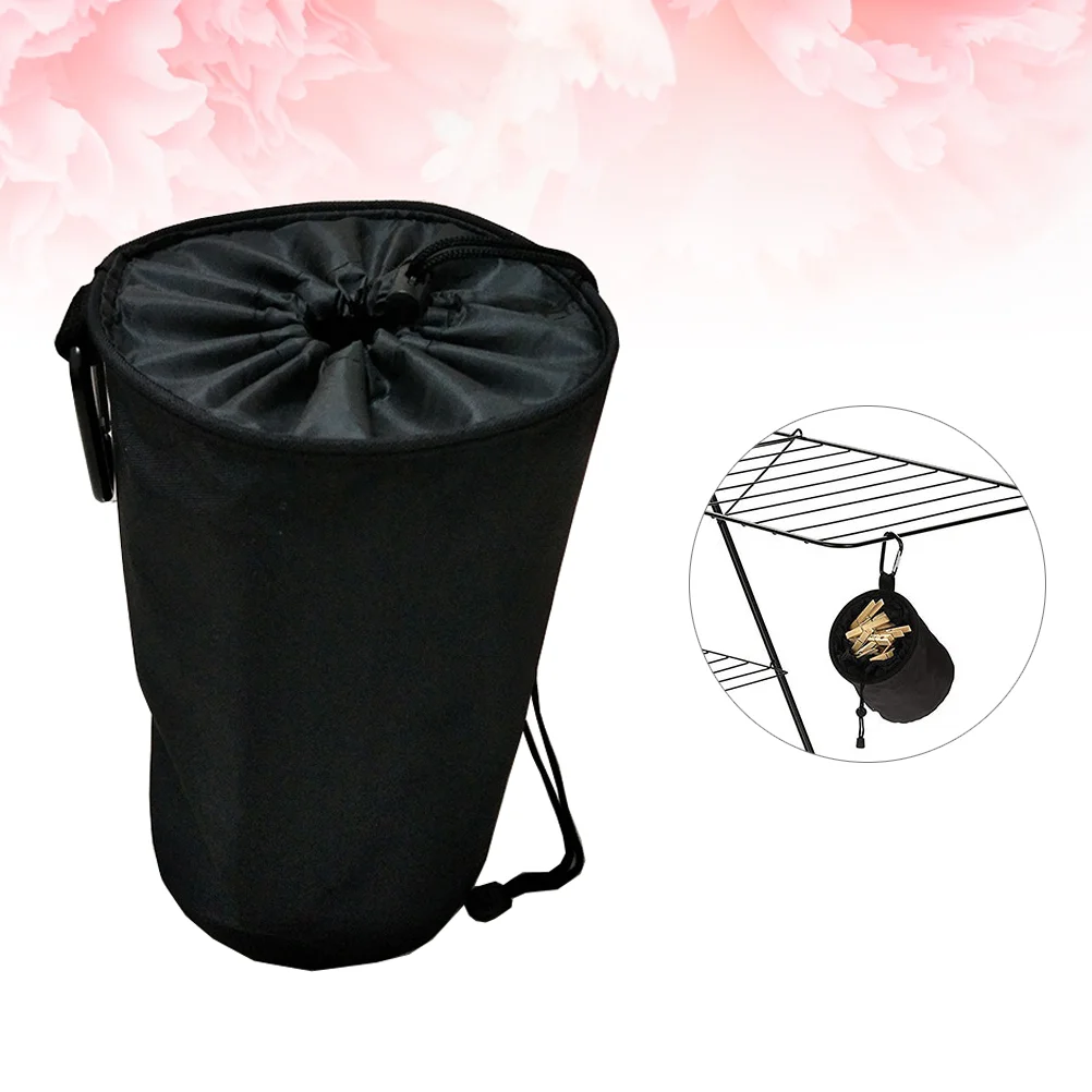 

1 Pc Hanging Drawstring Black Dust-Proof Clothespins Bag Storage Organizer
