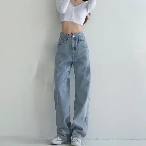 Women Jeans High Waist Pants Full Length Female Denim Pants Loose Casual Wide Leg Trousers 2023 Summer Vintage Streetwear