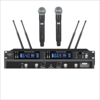 rb6600 pro uhf dual channel cordless handheld true diversity wireless microphone system 300 m long range for live show perform