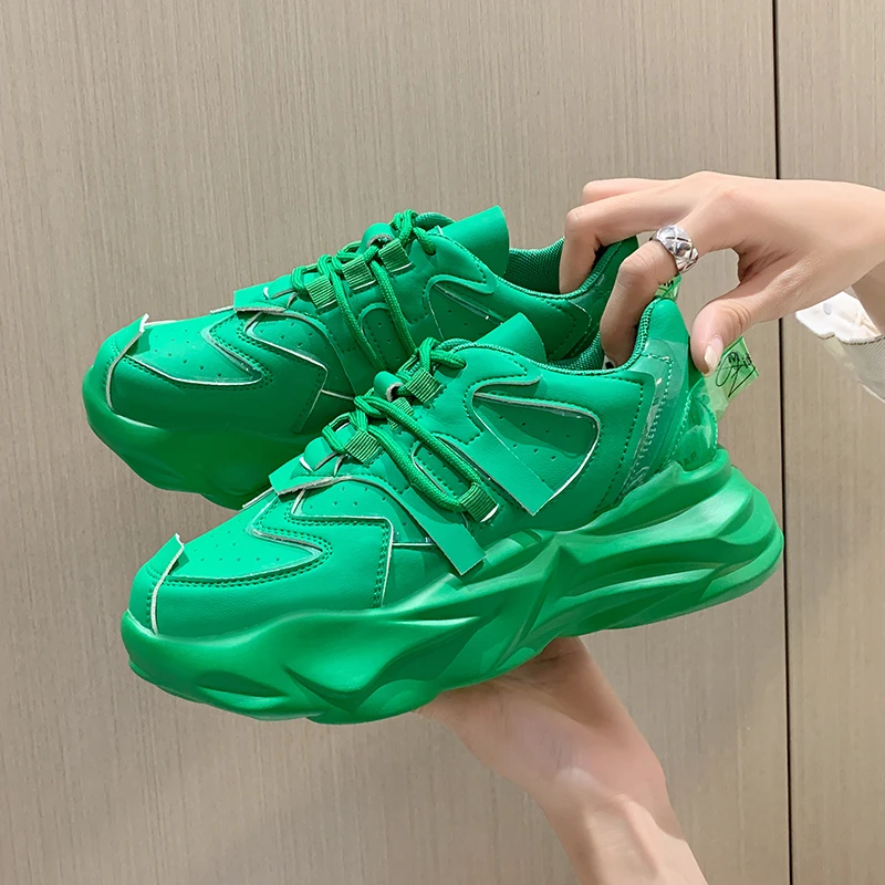 

Женские Дизайнерские кроссовки на платформе, модная Уличная Повседневная дышащая женская обувь на шнуровке, женская обувь, 2022