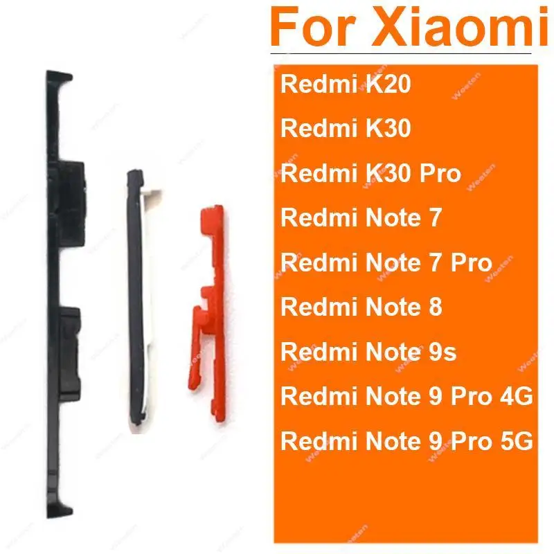 Кнопка питания для Xiaomi Redmi K20 K30 Pro Note 7 8 9 Pro 9S 4G Кнопка питания для Xiaomi Redmi K20 K30 Pro Note 7 8 9 Pro 9S 4G