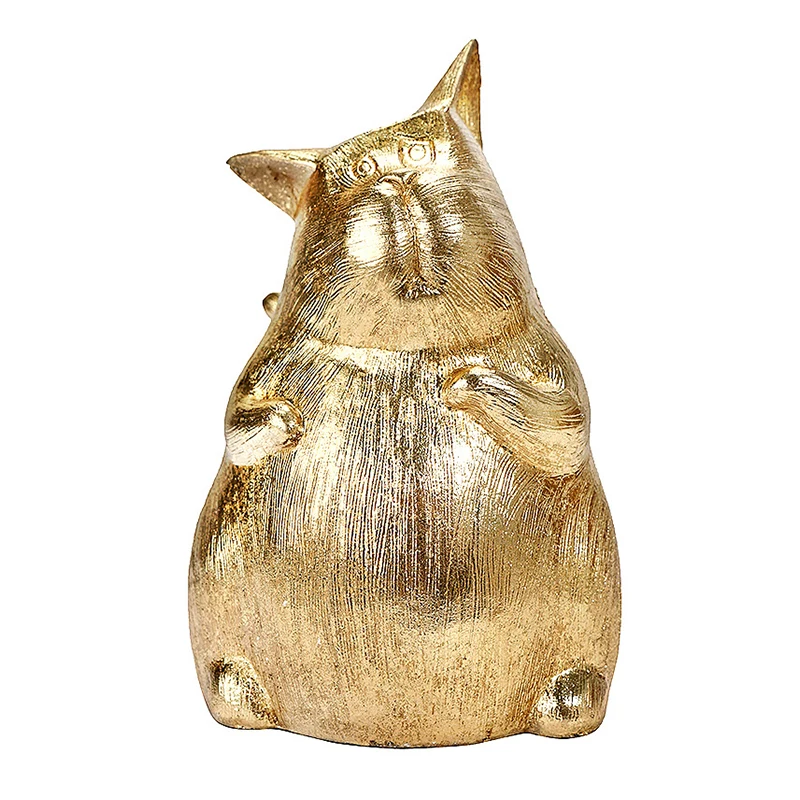 

Resin Statue Flat-Eared Cat Nordic Abstract Ornaments For Figurines Interior Sculpture Room Home Decor