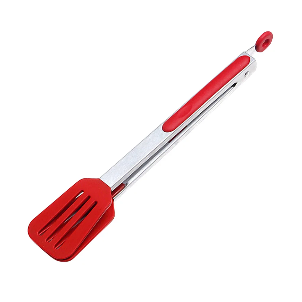 

Silicone Serving Tong Stainless Steel Food Clip Non Stick BBQ Bread Cake Baking Tool Kitchen Utensils
