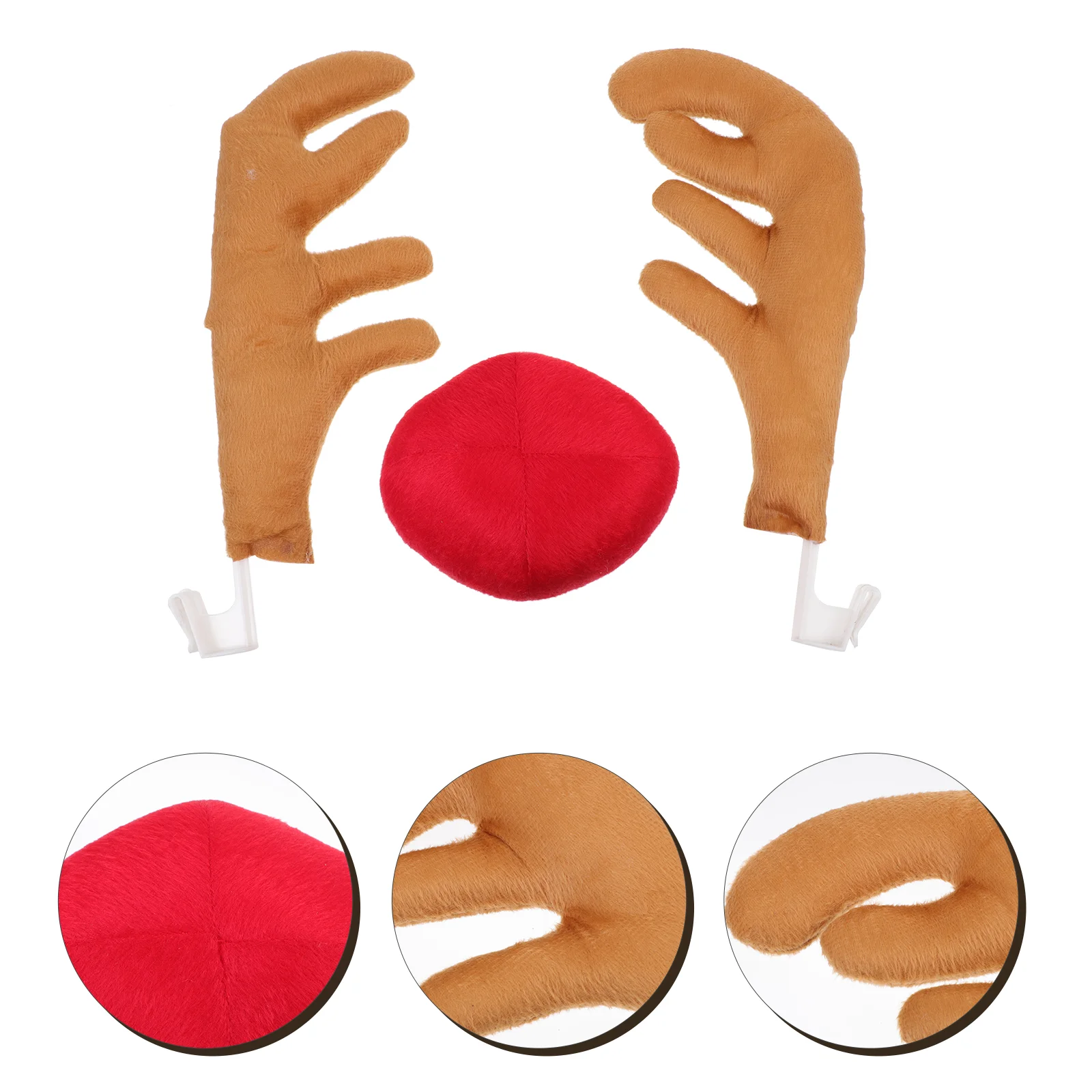 

1 Set Lovely Attractive Delicate Xmas Car Antlers for Christmas Festival Party