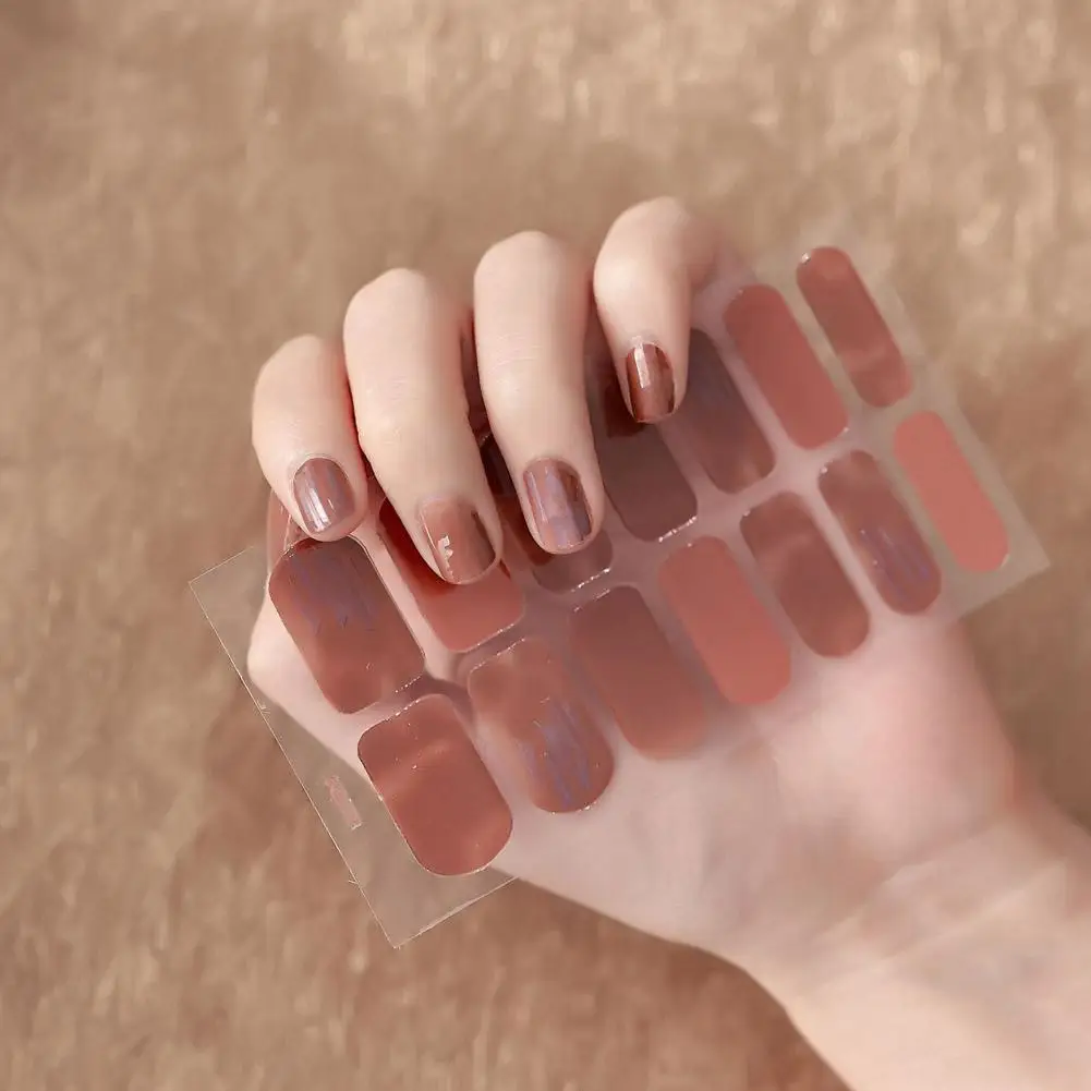 14 типов 3D УФ-гель для ногтей наклейки цветы градиентный цвет клейкий гель сушки