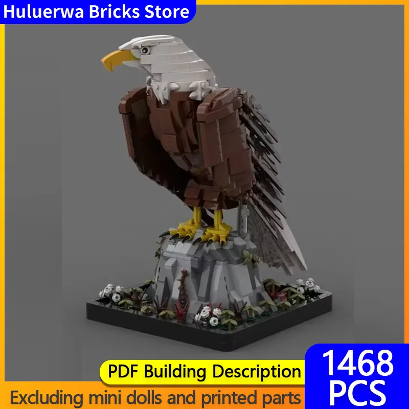Животные украшения модель MOC строительные кирпичи стоячий белый орлан модульная
