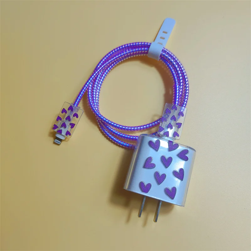 

1 Set Cable Protector For Apple iphone 18/20W Fast Adapter Charger Protection Cover USB Data Line Spiral Winder Protection