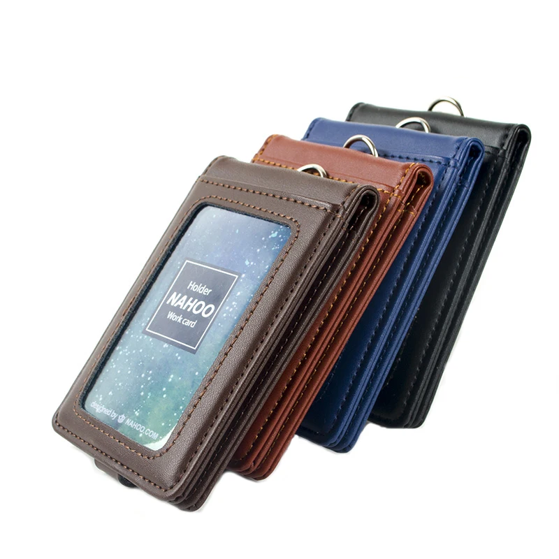 

Card Holder Business Holder Stationary Bus Badge Card Cover Photo Card Leather Neck Strap Stand Office Lanyard Staff Holder